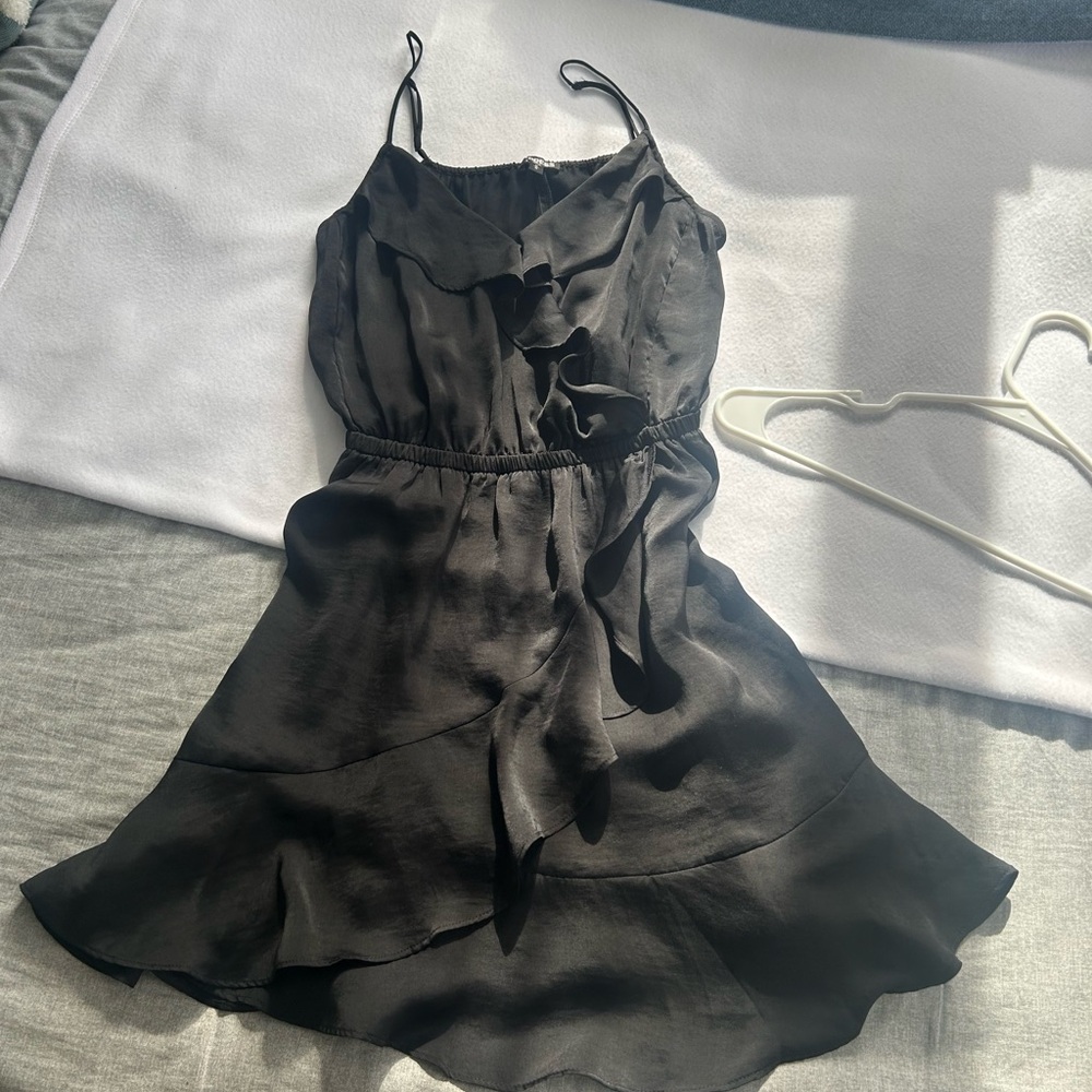 silky black little dress